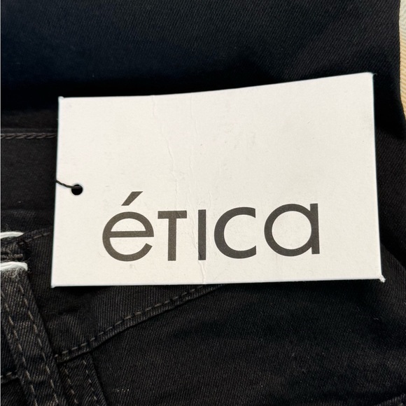 Etica Women's Skinny Leg Black Jeans Natural & Organic Fibers SZ 2 New With Tags - Picture 6 of 10